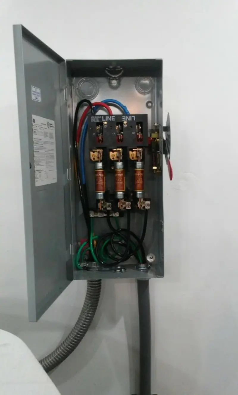 Three-phase disconnect switch installed for Electrical Wiring & Rewiring in Mine Hill